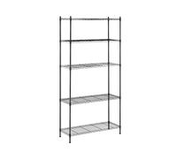 Étagère métallique noire - 35 x 90 x 180 cm - 150 kg | Royal Catering
