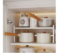 Étagère Métallique Organisateur Placard Avec Tapis Antidérapant Pour Cuisine Salle De Bain Comptoirs Ustensiles Blanc