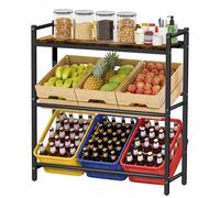 Étagère métallique pour 6 caisses de boissons, avec plateau de rangement, dimensions : 32 x 104 x 115 cm