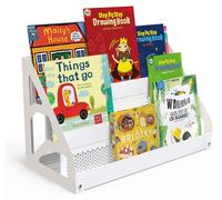 Étagère métallique pour livres pour enfants, 3 niveaux, style Montessori, 42x19x25 cm, blanche