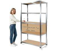 Étagère métallique robuste, avec étagères réglables, capacité de charge de 1000 kg, dimensions 70x30 cm, couleur blanche, hauteur 1,5 mètre