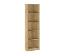 Etagère, meuble étagère avec 5 cases coloris chêne Mauvella - Longueur 51,9 x profondeur 24,6 x hauteur 178,3 cm - -