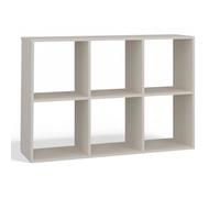 Étagère modulable 6 cubes - MARION - Bibliothèque 6 cases - 110x30x75 cm - Meuble de rangement - Beige