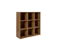 HOME DECO FACTORY - Rangement Modulable 9 Cases Forest - Étagère Bois Panneaux de Particules - Grande Capacité Organisation Polyvalente Salon Bureau - Marron