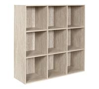 Rangement Modulable 9 Cases - HOME DECO FACTORY - Pietra - Modulable - Polyvalent - Blanc et Beige