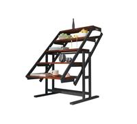 Etagère modulable en Bois (H125 x l78 x P62 cm) convertible en Table - style industriel - Couleur Chêne naturel