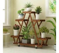 Étagère modulable - Mobile - Roues - Intérieur et extérieur - Bois de pin - 6 compartiments - 91x25x81 cm - Meuble pour bureau, salon et jardin - Meuble de rangement