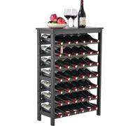 Étagère modulaire à vin à 7 niveaux pour 42 bouteilles, en bambou, avec plateau