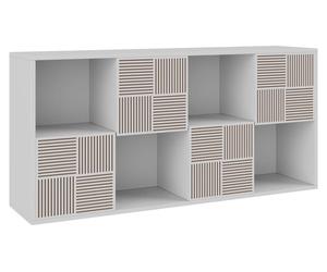 Étagère modulaire pour le salon et la chambre d'enfant - Bibliothèque/étagère de rangement - 8 compartiments - Modulaire - Structure en bois - Blanc