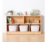 Étagère Montessori - 5 compartiments - Bois massif hévéa - 110 cm - Chambre d'enfant