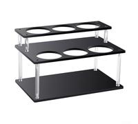 Étagère multifonction à 2 étages en acrylique pour sirops et articles de cuisine (noir)