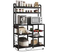 Étagère multifonction à 6 niveaux - Grille pour four à micro-ondes - Convient pour la cuisine ou le salon - 90 x 40x 155 cm -Noir