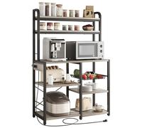 Étagère multifonction à 6 niveaux - Grille pour four à micro-ondes - Convient pour la cuisine ou le salon - 90 x 40 x 155 cm - Gris