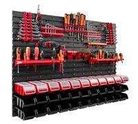 33 bacs gerbables étagère murale plastique couvercle 115 x 78 cm porte-outils atelier garage système de stockage bacs à bec verseur