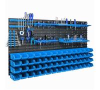 Étagère murale 156 x 78 cm avec 60 pcs Boîte Bleue ensemble porte-outils V2