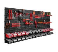 30 bacs gerbables étagère murale plastique couvercle 172 x 78 cm porte-outils atelier garage système de stockage bacs à bec verseur