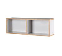 Étagère Murale 2 Niches Caro Gris Clair / Chêne Doré TU
