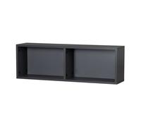 roba Étagère Murale pour Chambre Enfant - 90 cm - 2 Niches - Bibliothèque Murale - Boite de Rangement à 2 Compartiments - Étagère Décorative en Bois - Anthracite