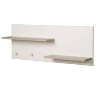 Étagère Murale 2 Tablettes Et 2 Patères Felicia Blanc Cassé / Décor Luna Elm TU