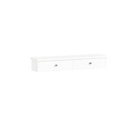 Etagère Murale 2 Tiroirs Flottante Moderne Blanche