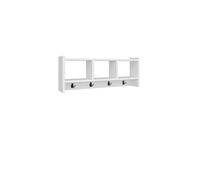 Etagère murale 3 niches et patères Hestia en en bois - Blanc
