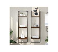 vidaXL Étagère murale 3 niveaux chêne marron 30x25x100 cm 836307