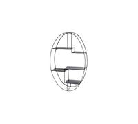HAKU étagère Murale Noir, métal - Dim.: L 44 cm x H 71 cm x P 16 cm, Style: Modern