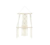 Etagère murale 30cm bohème en macramé et plateau en bois - - ALTOBUY Blanc G
