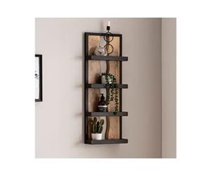 Etagère murale 30x10x80 cm en manguier et fer noir
