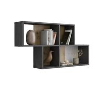 Etagère murale 4 niches 100x19,5x53 cm marron et anthracite