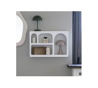 Etagère murale 4 niches 60x13x40 cm blanc