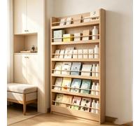 Étagère Murale 6 Niveaux en Bois, Bibliothèque Étroite pour Chambre | Bibliothèque étroite 6 étagères gain de place avec double système de fixation murale.(67.72*31.5*3.94in)