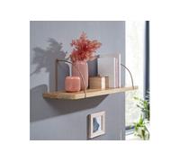 Etagère murale 60x22x25 cm en manguier et fer doré