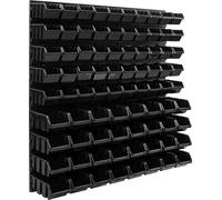 Étagère murale 77 x 78 cm avec 82 boîtes Noir Bac à bec empilable
