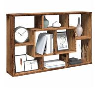 Étagère murale 8 compartiments bois d'ingénierie vieux bois 85 x 16 x 52,5 cm