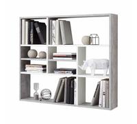 Etagère murale 9 niches 90x16x78,2 cm gris béton et blanc