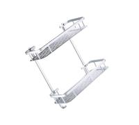 Étagère Murale à Deux Niveaux en Aluminium pour Salle de Bain la Cuisine | Rangement sans Perçage, Bouteilles D’épices et Produits Ménagers, Garde-corps Protecteur, Finition Argentée Élégante