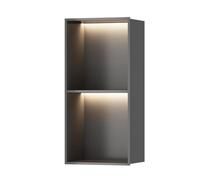 Étagère murale à LED avec rangement pour douche, organiseur de salle de bain en acier inoxydable, bandes lumineuses modernes, pas besoin de carrelage