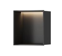 Étagère murale à LED avec rangement pour douche, organiseur de salle de bain en acier inoxydable, bandes lumineuses modernes, pas besoin de carrelage