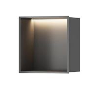 Étagère murale à LED avec rangement pour douche, organiseur de salle de bain en acier inoxydable, bandes lumineuses modernes, pas besoin de carrelage