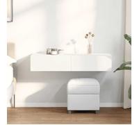 vidaXL Étagère Murale avec tiroirs Blanc 100x36x19cm Bois d'ingénierie, étagère Murale avec Armoire, Meuble de Rangement Mural, Armoire de Rangement Flottante