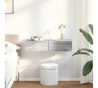 vidaXL Étagère Murale avec tiroirs Sonoma Gris Bois d'ingénierie, étagère Murale avec Armoire, Meuble de Rangement Mural, Armoire de Rangement Flottante