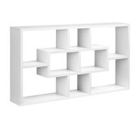 Étagère murale bibliothèque 8 cubes en bois blanc, meuble de rangement mural gain de place pour livres, déco, salon, chambre, bureau