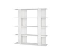 Etagère murale, bibliothèque en bois coloris blanc - longueur 110 x profondeur 29 x hauteur 122 cm - -