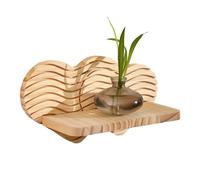 Étagère murale Boho - Étagère d'angle rustique en forme de cœur, présentoir mural en bois, décoration de maison créative | Pour chambre à coucher, salle de bain, bureau, livre vase