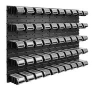 50 bacs gerbables étagère murale plastique couvercle 115 x 78 cm porte-outils atelier garage système de stockage bacs à bec verseur