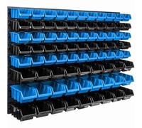 Étagère Murale - Botle - 115 X 78 Cm - 82 Boîtes De Rangement - Bleu Et Noir - Polyvalente