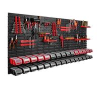 30 bacs gerbables étagère murale plastique couvercle 172 x 78 cm porte-outils atelier garage système de stockage bacs à bec verseur
