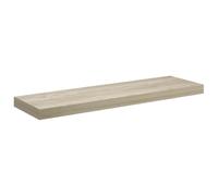 Étagère Murale Chêne 80 x 23,5 x 3,8 cm MDF | Montage invisible, cadre métallique, MDF nid d'abeille, finition chêne, livres et objets déco