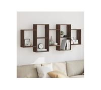 vidaXL Étagère murale 853215 chêne marron 159x18x65 cm bois d'ingénierie Marron G